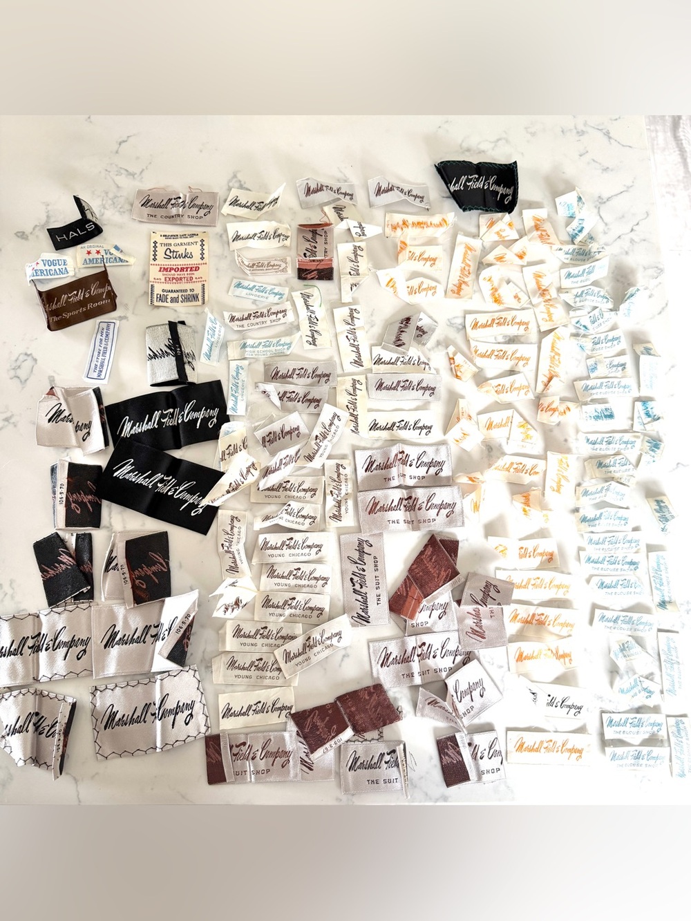 100+ Vintage Marshall Field & Company Clothing Labels NOS Chicago Dept Store